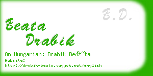 beata drabik business card